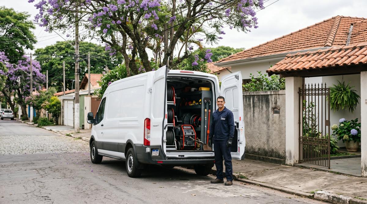 Van de desentupidora em Sorocaba